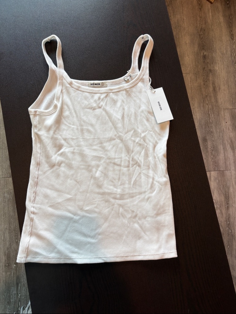 NWT Buck Mason White Surplus Rib Scoop Neck Tank Large Retail $48